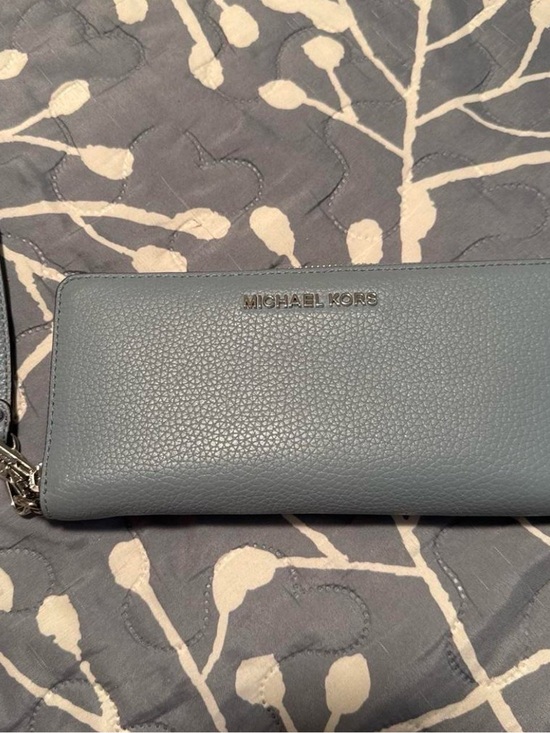 Michael Kors Handbags - Michael Kors Pebbled Leather Wristlet Wallet in Slate Blue